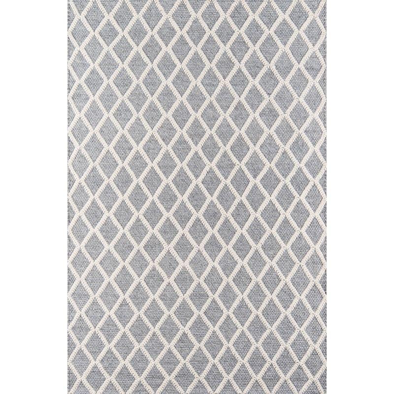 2'x3' Andes Romilly Accent Rug Gray - Momeni: Geometric Wool & Viscose, Medium Pile, Handmade, Modern Decor