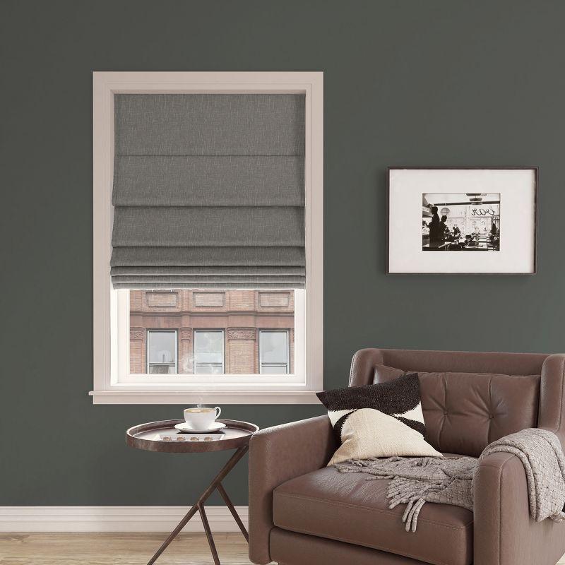 Steel Gray 27x64 Cordless Blackout Roman Shade