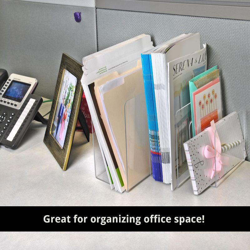 Azar Displays Clear Acrylic Desk File Holder- Large, 4-Pack