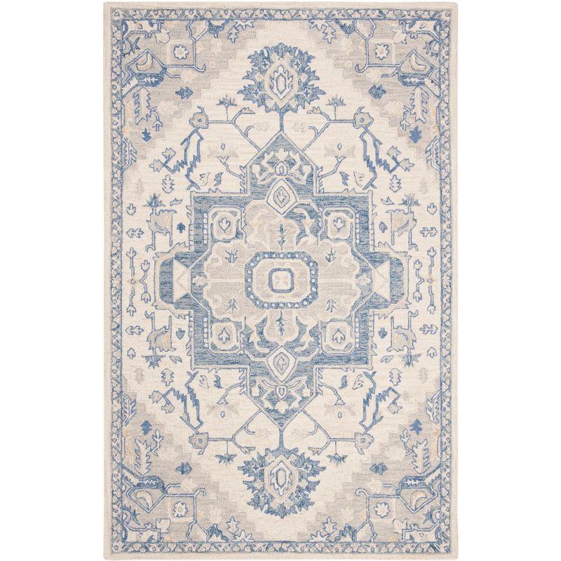 Micro-Loop MLP503 Hand Tufted Area Rug - Ivory/Blue - 5'x8' - Safavieh.