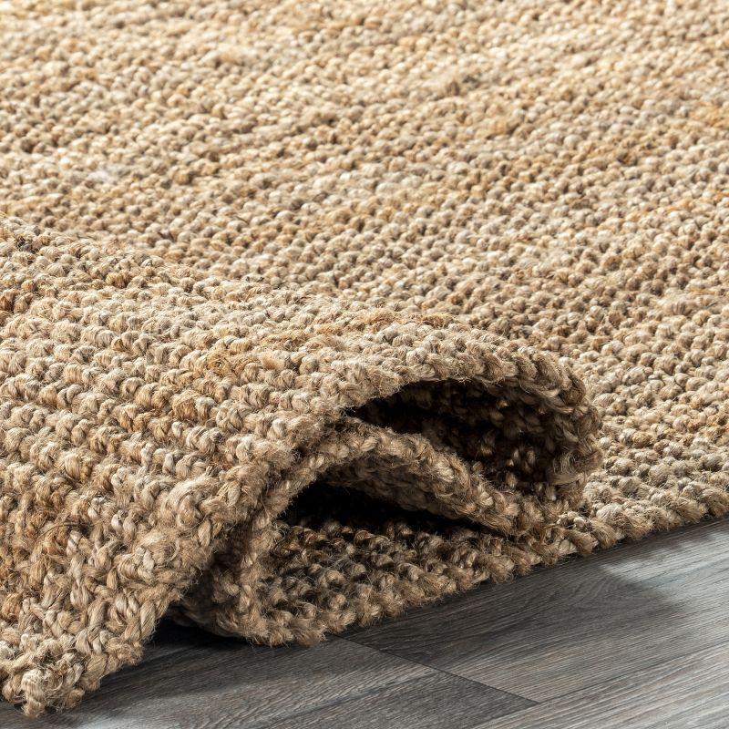 Nuloom Ashli Solid 6x9 Jute Indoor Area Rug for Dining Room Rug Neutral Rug Living Room Rug Kitchen, Natural