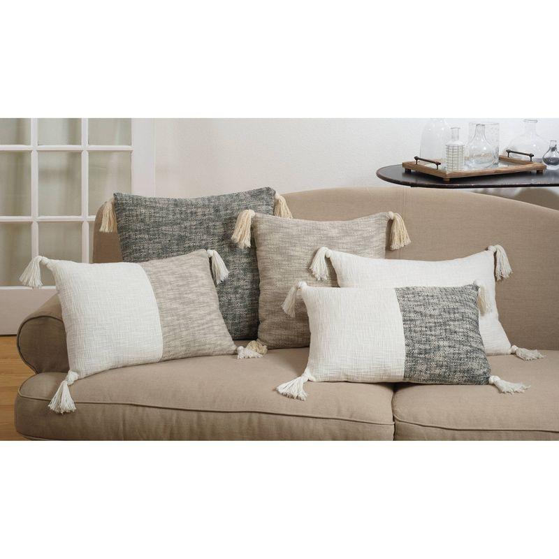 Saro Oneeka Collection Tassels Down Throw Pillow