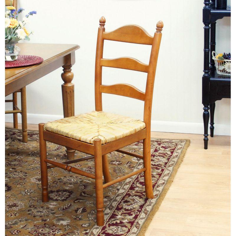 Carolina Living Aurora Rush Seat Dining Chair English Pine and Table: Woven, Ladder-Back, Wood Frame