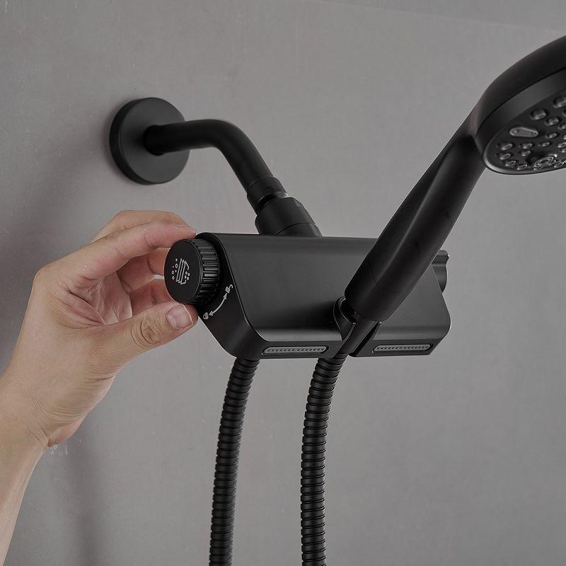 10-spray Wall Mount Dual Shower Head and Handheld Shower Head 1.8 GPM with Stainless Steel Hose