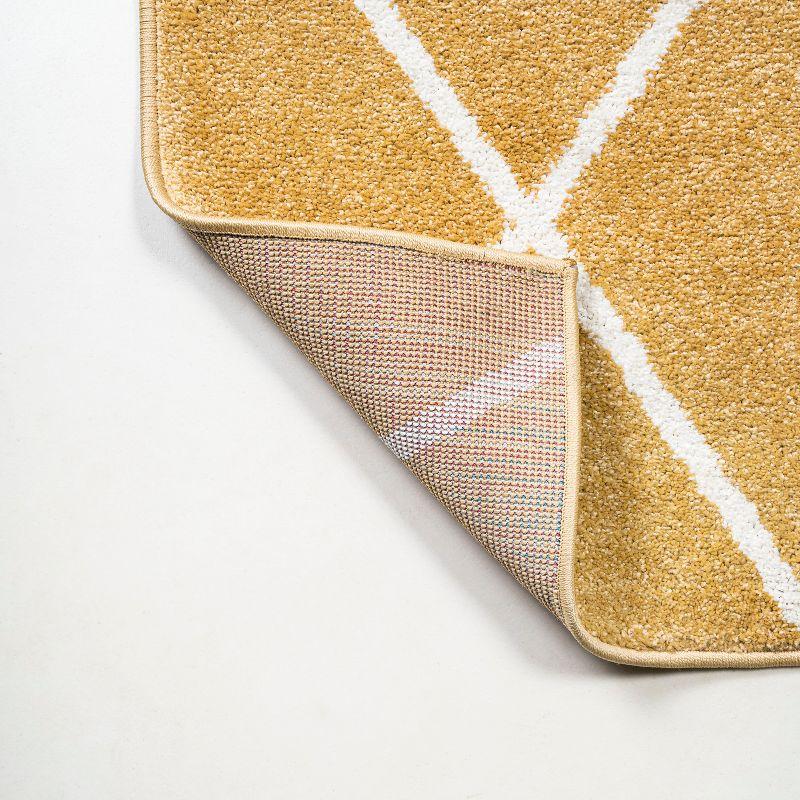 8'x10'  Cole Minimalist Diamond Trellis Area Rug, Gold/White - JONATHAN Y