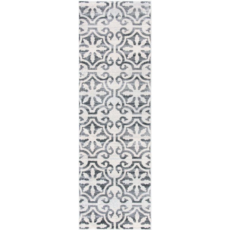 Martha Stewart Isabella - MSR0956 - Indoor Power Loomed Runners - Grey/Ivory - 2'2"x7'