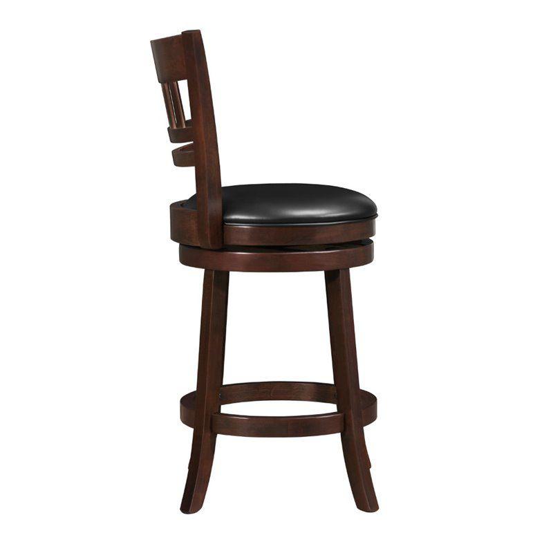 Shapel Faux Leather Swivel Counter Stool in Dark Cherry - Lexicon