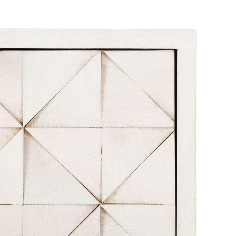 Zinnia 3 Drawer Chest - White Washed/Brass - Safavieh