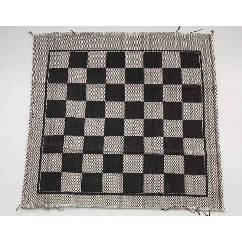 Easy-Care Jumbo Checkers Rug Game with Washable Wool Blend