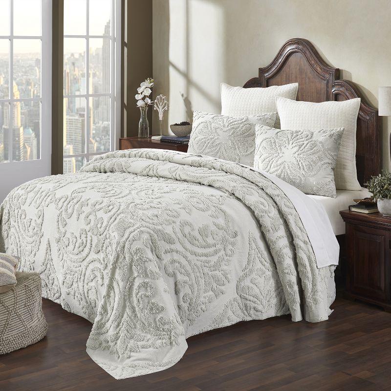 Ivory Elegance Full Cotton Bedspread and Sham Set