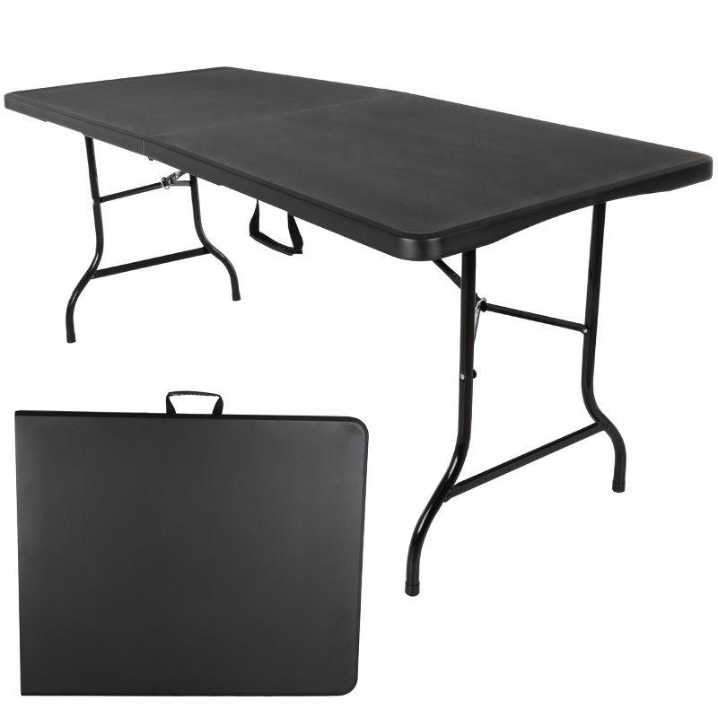 Black 6-Foot Folding Camping and Utility Table