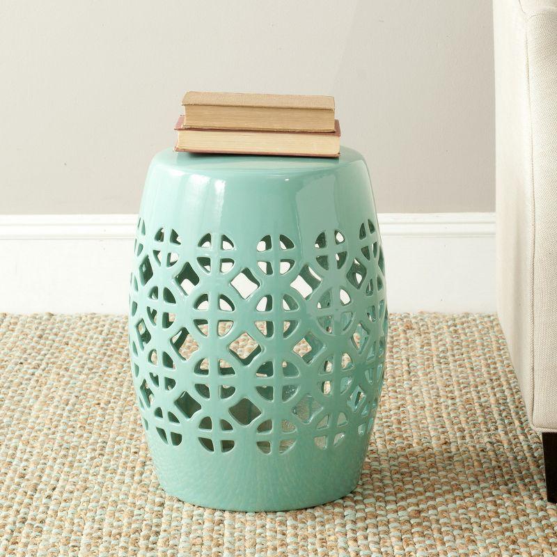 Circle Lattice Garden Stool - Indoor/Outdoor - ACS4508 - Blue - Safavieh