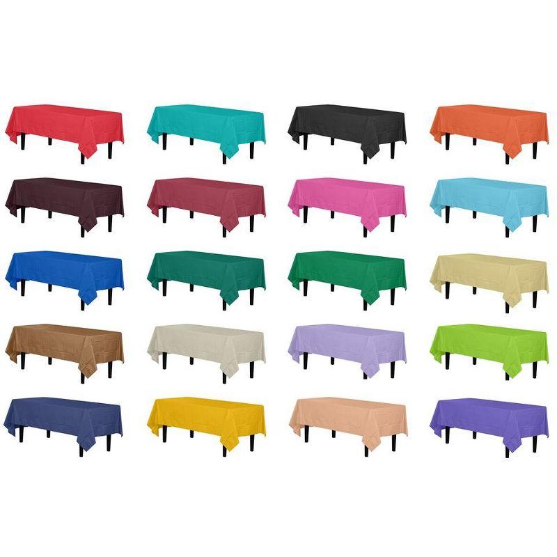 Crown Premium Quality Plastic Tablecloth 54 Inch. x 108 Inch. Rectangle - Lavender - 6 Pack