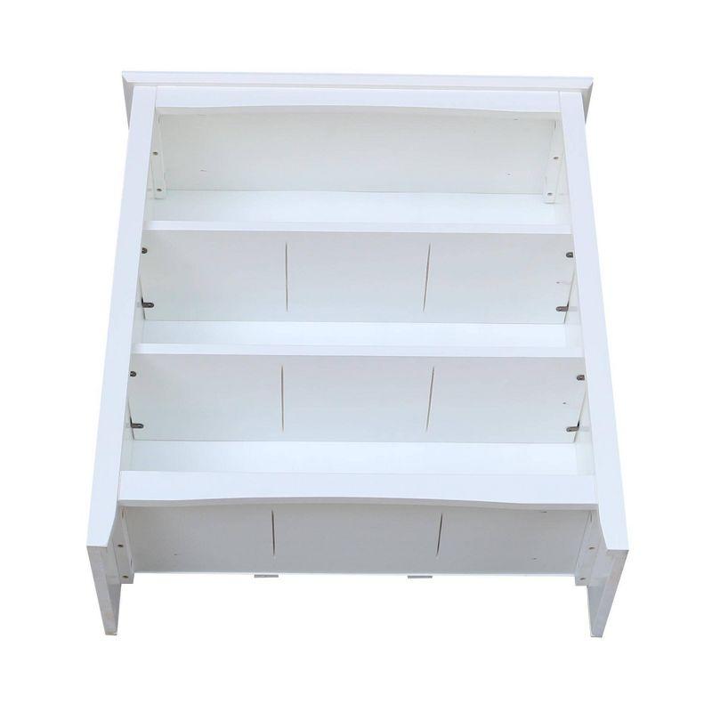 White Adjustable Solid Wood 36" Bookcase