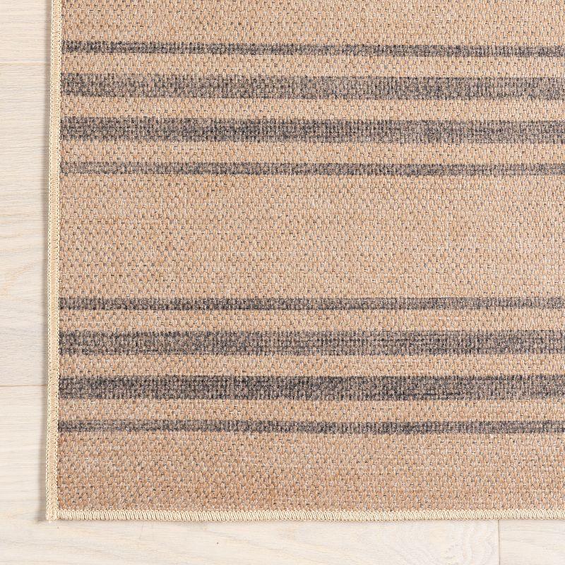 Bungalow Rose Hassell Lavina Striped Easy 100% recycled polyester Machine Washable Area Rug