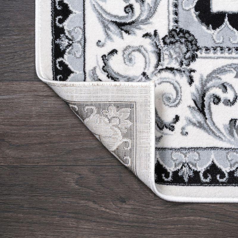 3'x5' Acanthus French Border Area Rug, Cream/Light Gray - JONATHAN Y