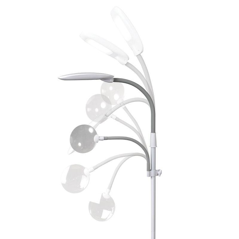 LED Floor Lamp with Magnifier - OttLite: ClearSun LED, Adjustable Height 47.5-64", Rimless Lens