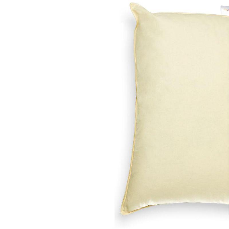 Cheer Collection Set of 2 Organic Kapok Bed Pillows with Breathable Cotton Shell - Yellow, King (20" x 36")