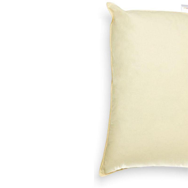 Cheer Collection Set of 2 Organic Kapok Bed Pillows with Breathable Cotton Shell - Yellow