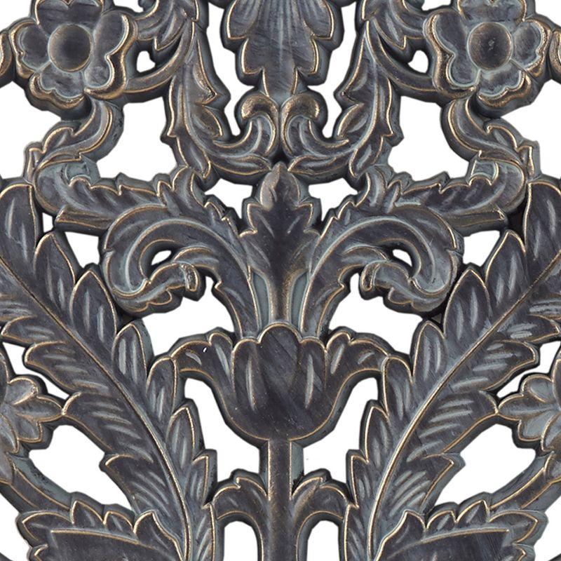 2pc Botanical Carved Wall Decor Panel Set Bronze - Madison Park: MDF Antique Finish, Vertical Orientation