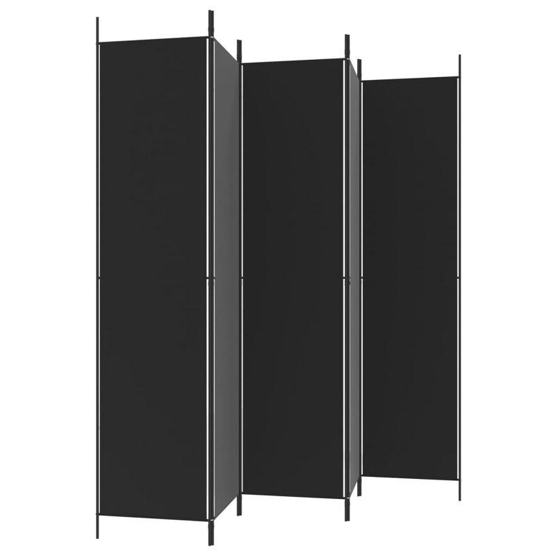 vidaXL 5-Panel Room Divider Black 98.4"x86.6" Fabric