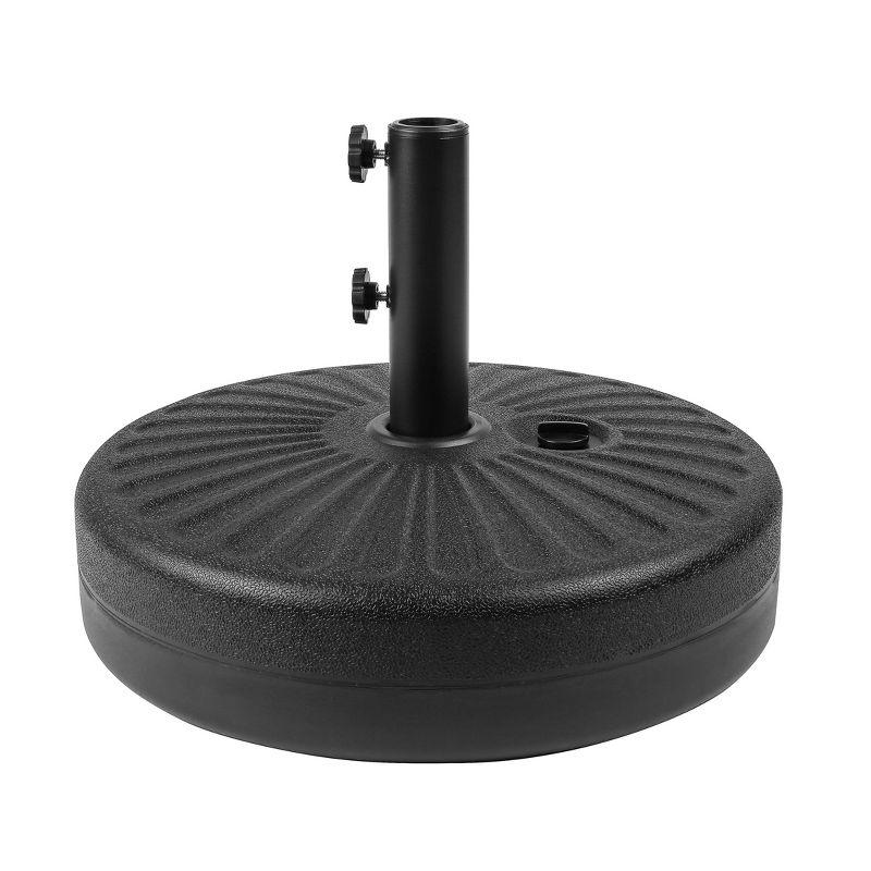 Costway 20'' Round 23L Water Filled Umbrella Base Stand Self-filled Patio Furniture Black