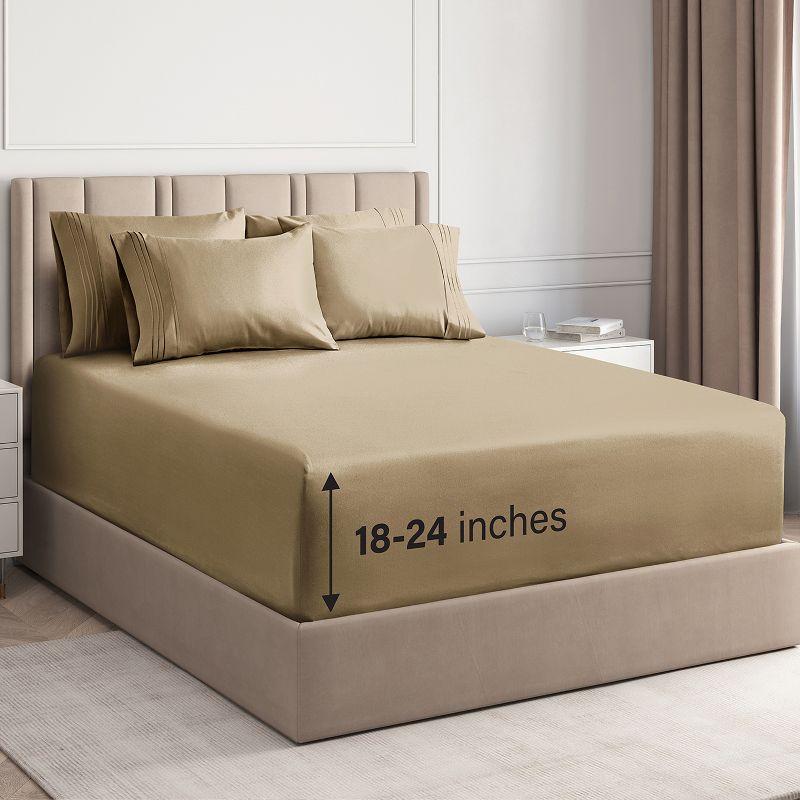 6 Piece Microfiber Extra Deep Pocket Sheet Set by CGK linens