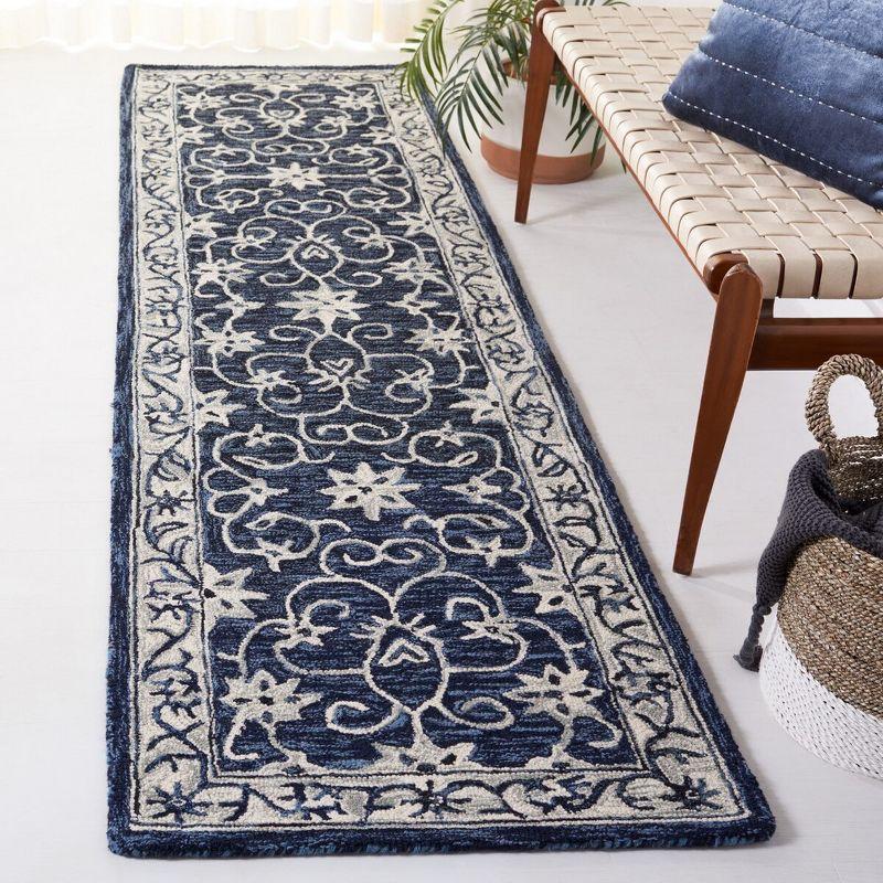 Jardin JAR601 Hand Tufted Runner Rug - Navy/Ivory - 2'3"x9' - Safavieh