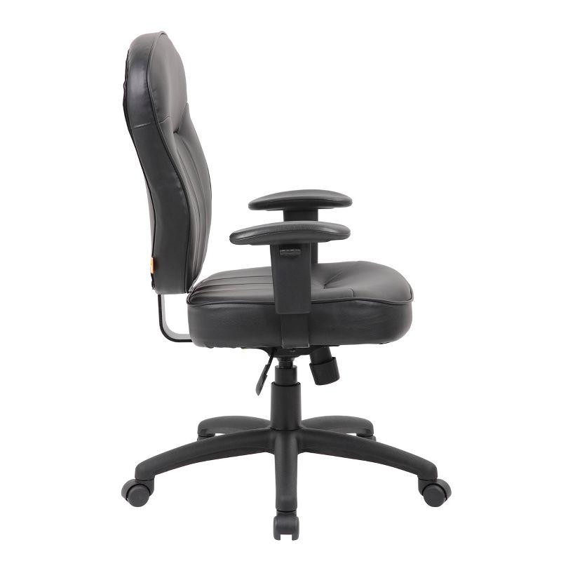 Leather Task Chair with Adjustable Arms Black - Boss Office Products