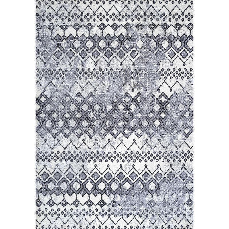 Azmar Moroccan Geometric Distressed Area Rug - JONATHAN Y