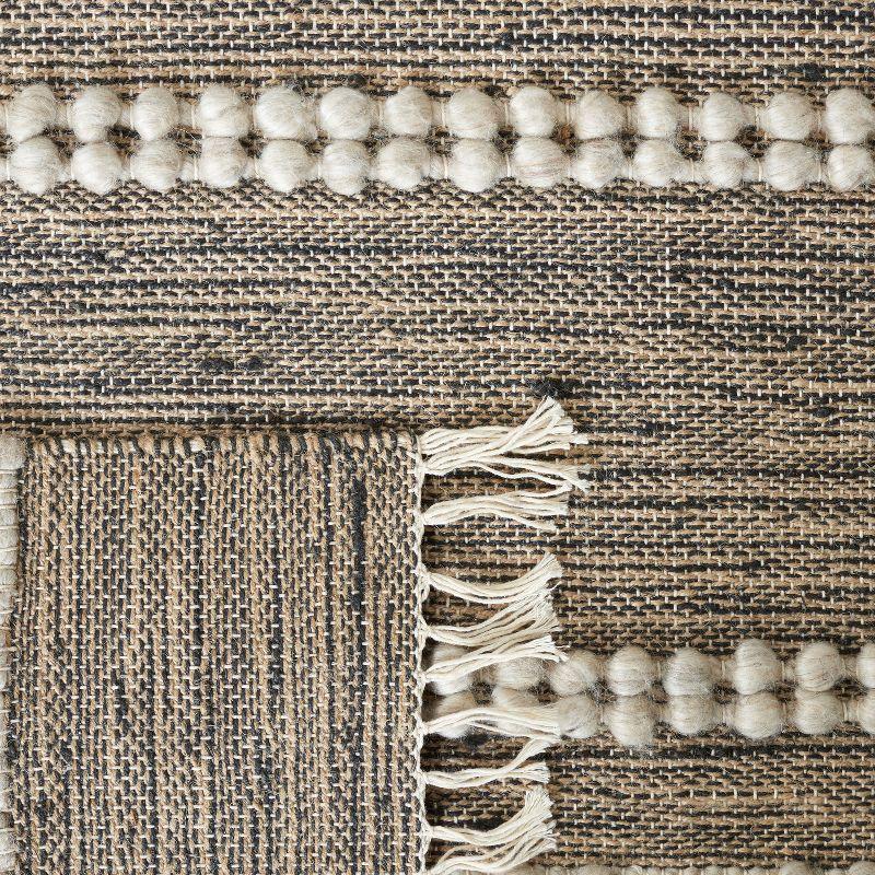 Natural Beige Flat Woven Wool 8' x 10' Rug