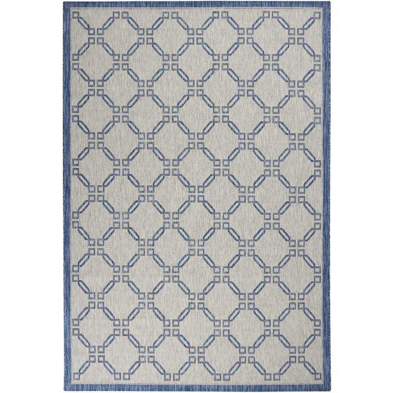 Nourison Garden Party GRD02 Indoor/outdoor Area Rug - Ivory Blue 6' x 9'