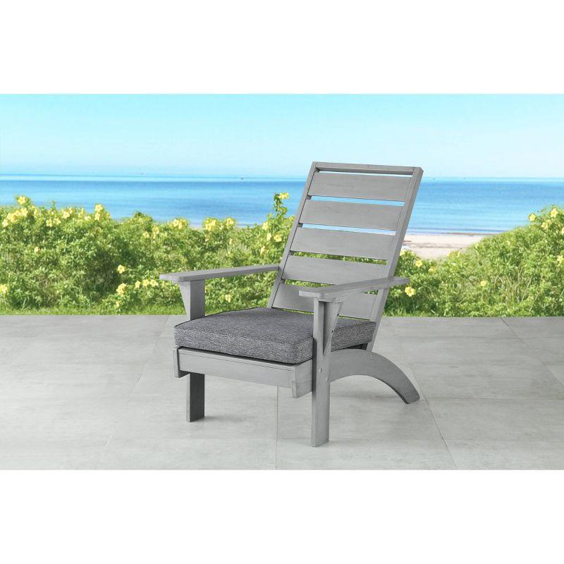 Rockport Outdoor Acacia Wood Chair with Cushion Gray - Linon