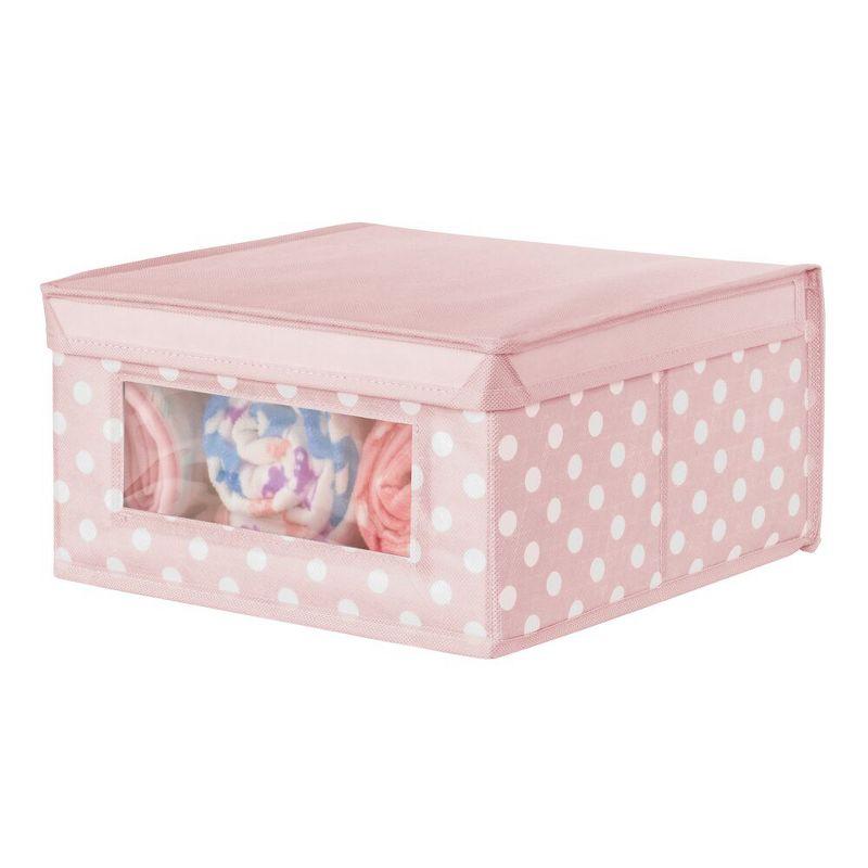 mDesign Medium Fabric Nursery Box with Lid/Window