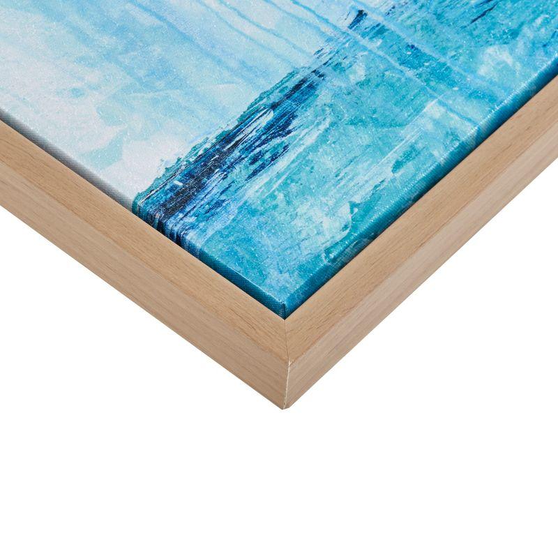 (Set of 4) Seascape Gel Coat Framed Canvas Set Blue