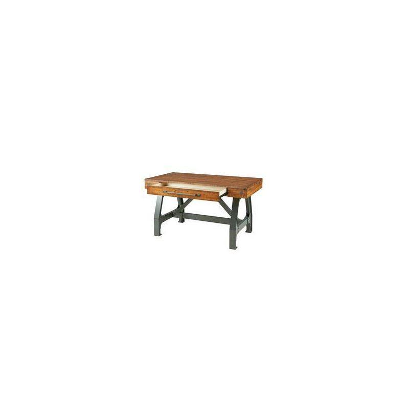 Lancaster Desk Amber/Graphite - Ink+Ivy: Solid Wood with Metal Frame, 1 Drawer, Full Extension Glides