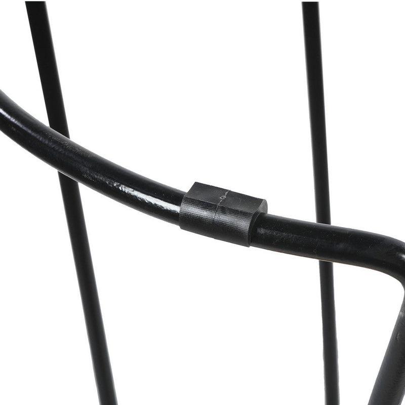 The Urban Port 24 Inch Mango Wood Industrial Counter Height Stool, Saddle Seat, Iron, Set of 2, Brown, Black