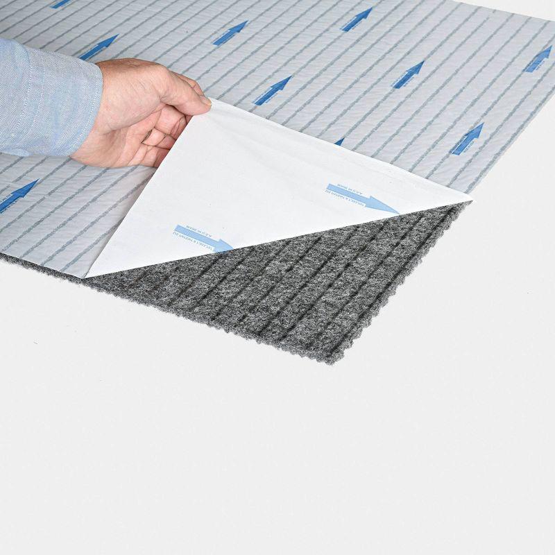 24" 15pk Ribbed Carpet Tiles Chestnut - Foss Floors: Indoor/Outdoor, Peel & Stick, Woven Polyester