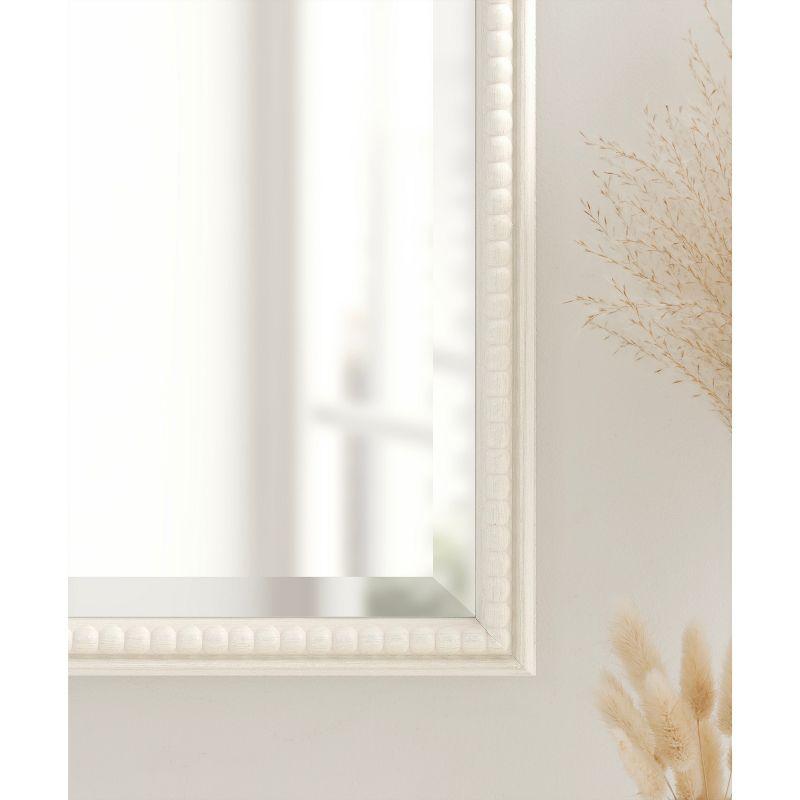 18" x 24" White Beaded Ornate Rectangle Wall Mirror