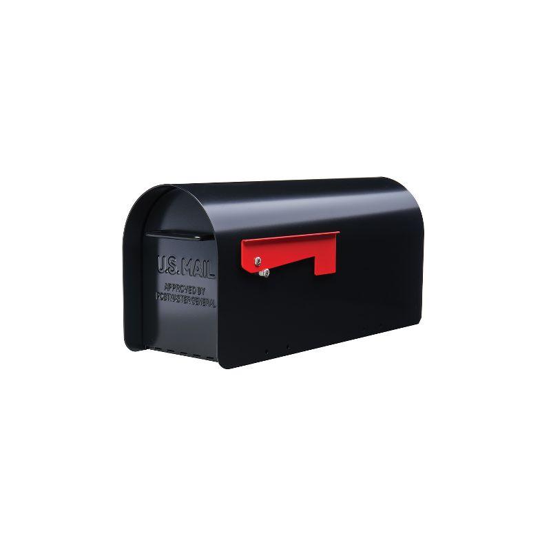 Ironside Large Black Steel Post Mount Mailbox