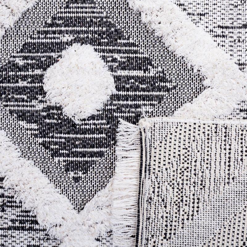 Augustine Black and Ivory Flat Woven Runner Rug