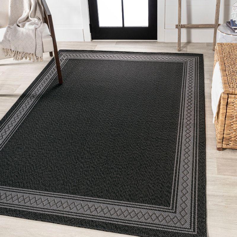 Lucia Classic Diamond Border Indoor/Outdoor Area Rug - JONATHAN Y