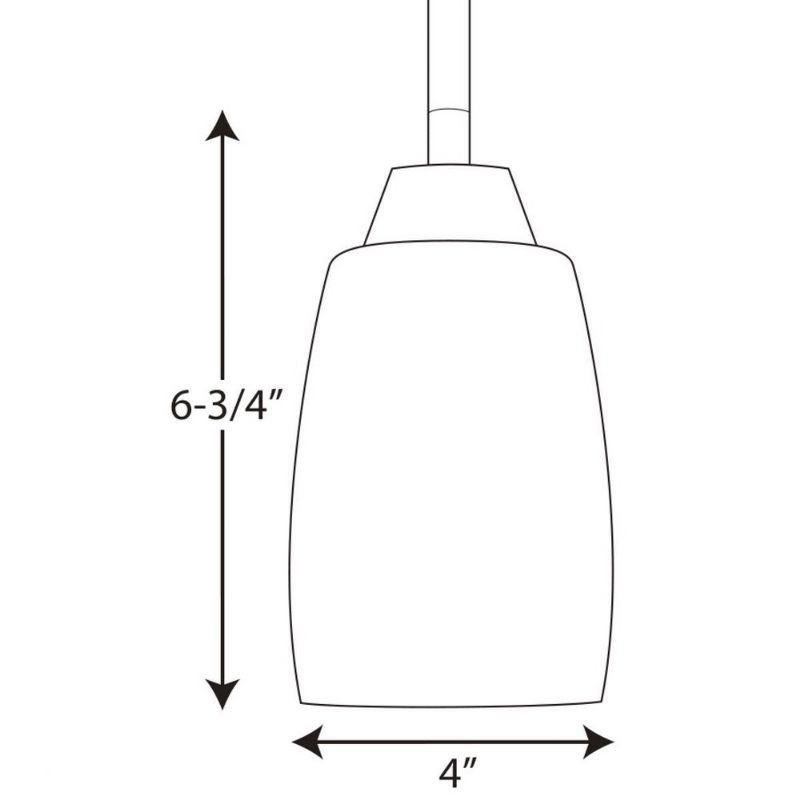 Progress Lighting Wisten 1-Light Mini-Pendant, Brushed Nickel, Etched Glass Shade