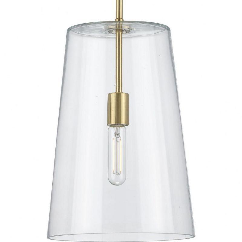 Clarion Satin Brass and Glass Pendant Light