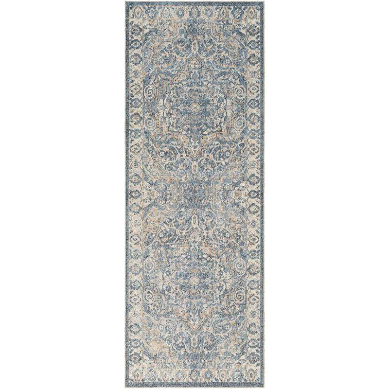 Mark & Day Elsmore 2'7"x7'3" Runner Washable Woven Indoor Area Rugs Navy Blue