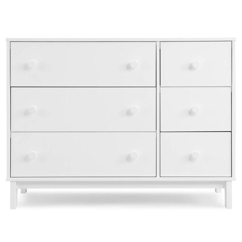 Bianca White 6-Drawer Nursery Dresser with Interlocking Drawers