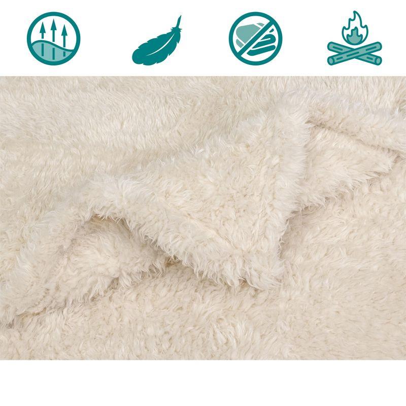 PetAmi Fluffy Dog Blanket for Pet Cat Puppy Kitten, Faux Shearling Soft Fleece Throw, Plush Reversible Washable Couch Cover