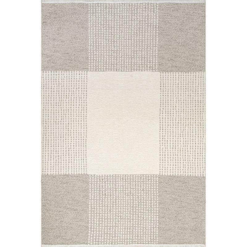 Nuloom Kirby Plaid Pet Friendly Premium Reversible Machine Washable Area Rug, 7' 10" x 10', Cream