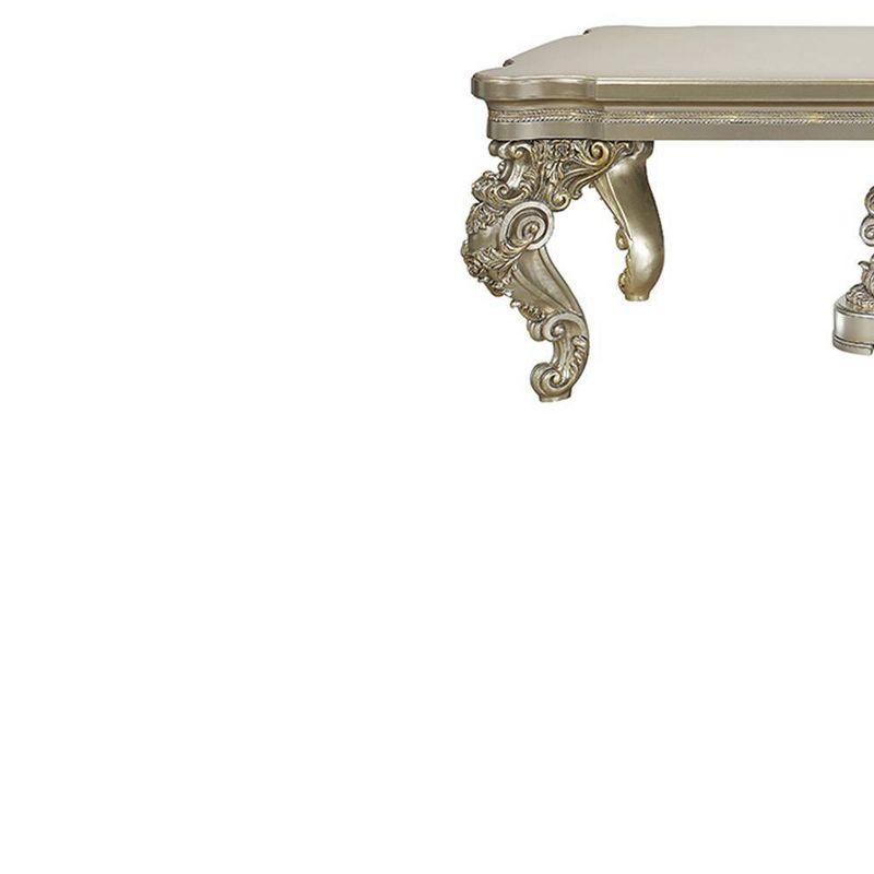 110" Danae Dining Table Champagne Gold Finish - Acme Furniture: Opulent Rectangular, No Assembly, Seats 8