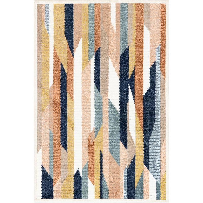 Inga 3' x 5' Multicolor Abstract Fringe Area Rug